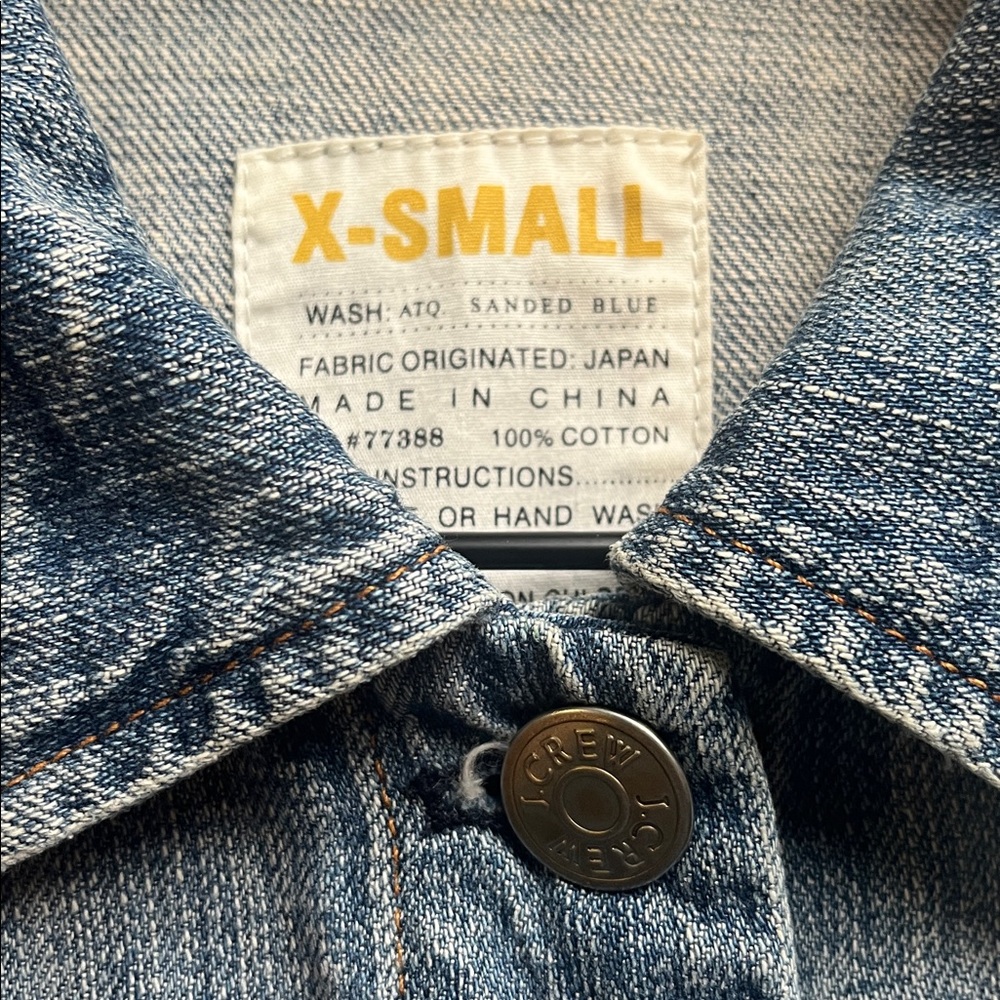 J.Crew | Denim Jacket XS Sanded Blue Japanese Cotton Distressed Classic‎ - Picture 6 of 9